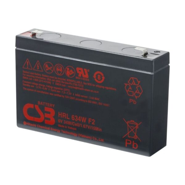 Аккумулятор CSB HRL 634W (6В | 34Вт/Эл)