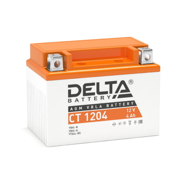 Аккумулятор Delta CT 1204 (12В | 4Ач) YB4L-A, YB4L-B, YTX4L-BS